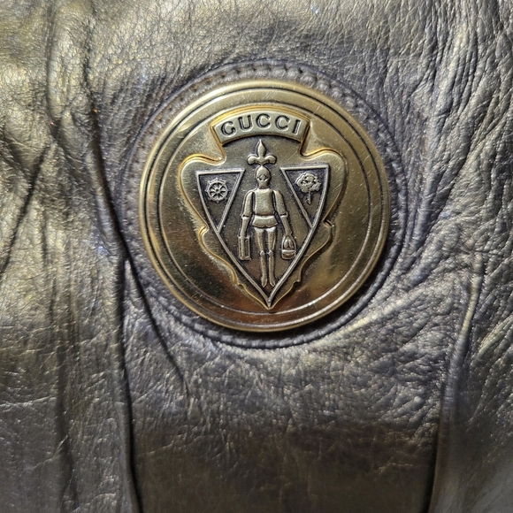 GUCCI HYSTERIA LEATHER BRONZE VINTAGE LARGE CLUTCH - Picture 5 of 9